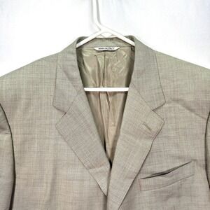 Canali Blazer Mens 46R Beige Super 120s Wool Sport Coat Suit Jacket 3-Btn Italy